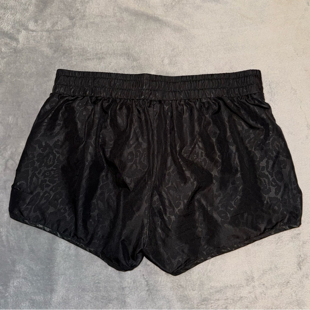 ZYIA Black Athletic Running Shorts with Subtle Leopard Jacquard - Picture 7 of 10